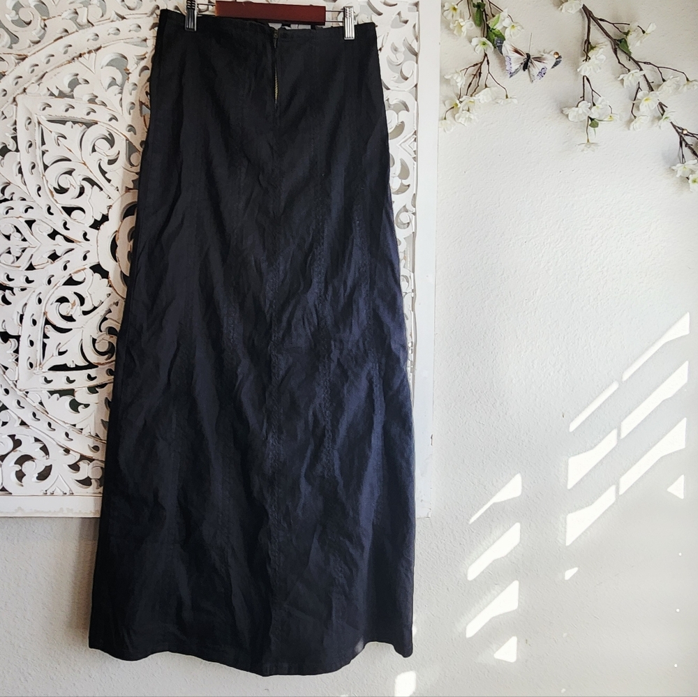 UNIF THE NETTO MAXI SKIRT BLACK BLEND OF LINEN & RAYON LOW RISE NWT SZ MEDIUM - Picture 13 of 15